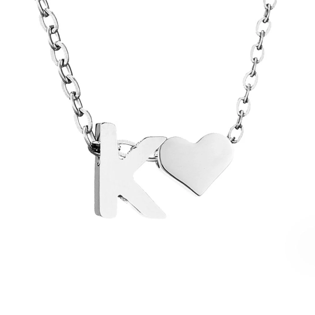 Forever Love & Letter Silver Necklace - Image 16