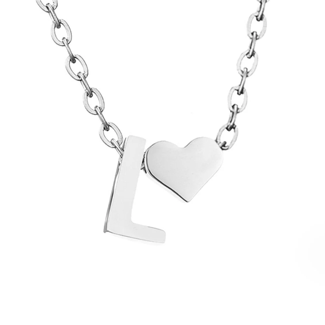 Forever Love & Letter Silver Necklace - Image 17