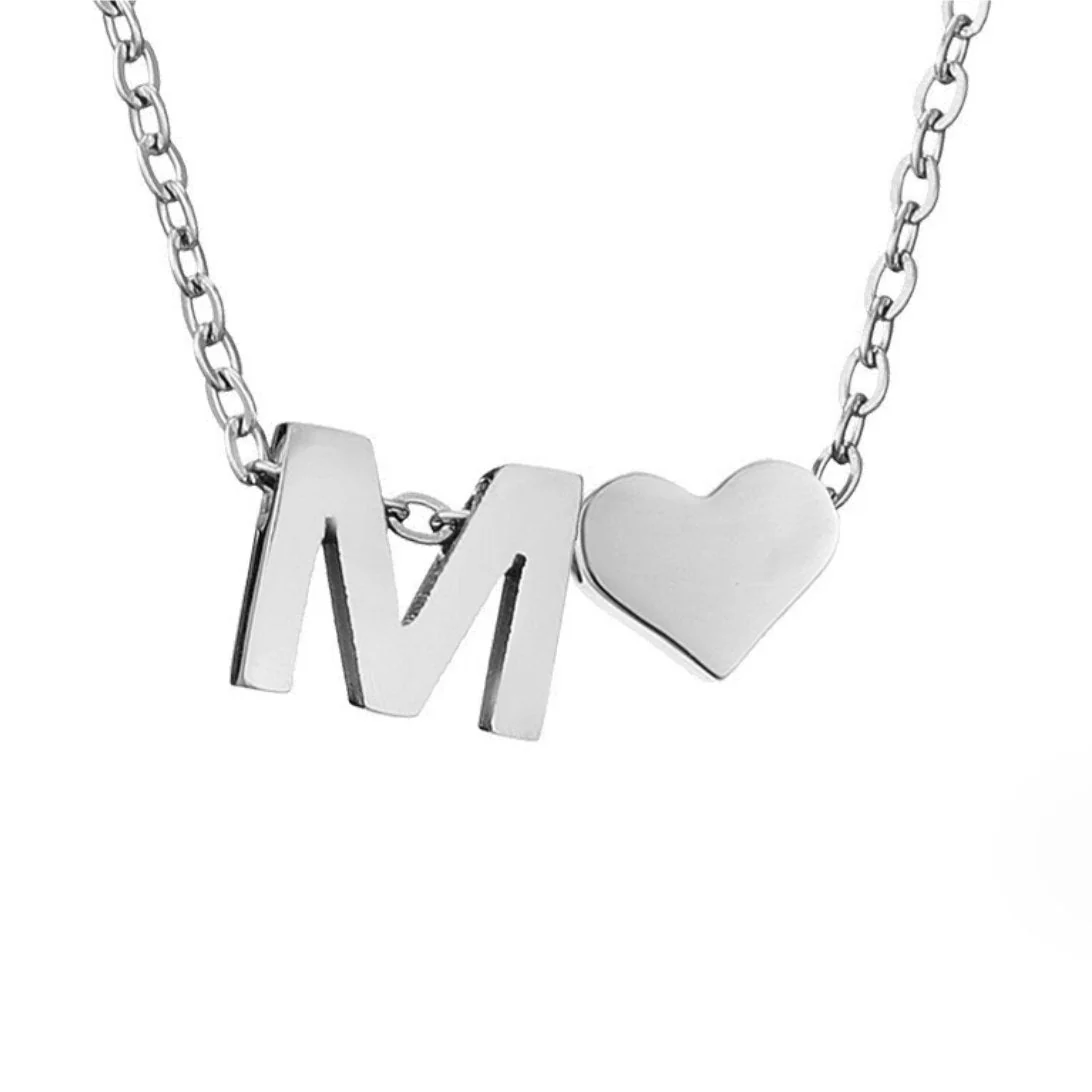 Forever Love & Letter Silver Necklace - Image 18