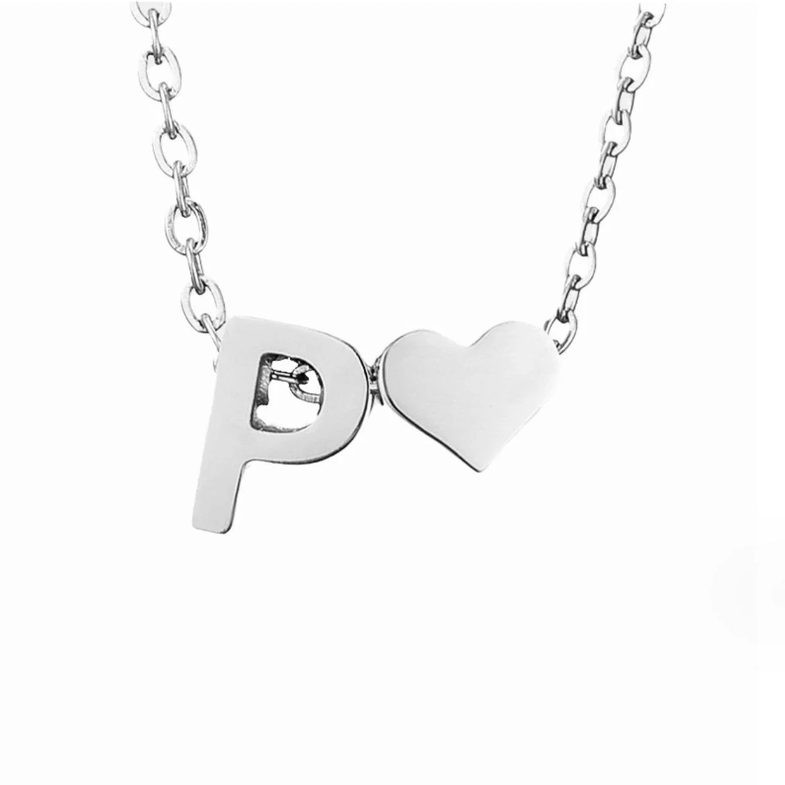 Forever Love & Letter Silver Necklace - Image 21