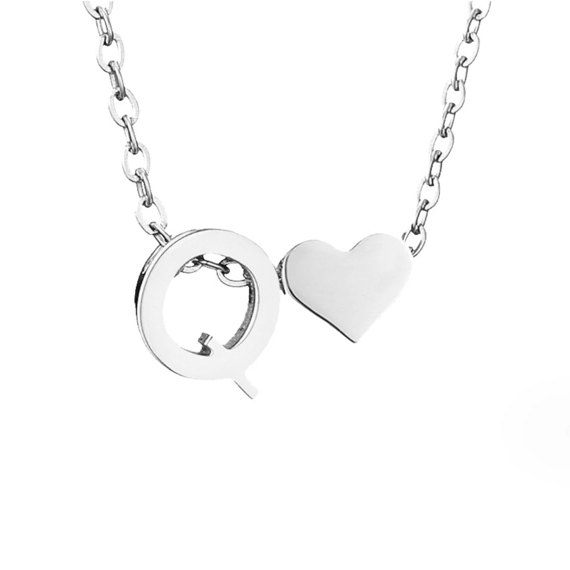Forever Love & Letter Silver Necklace - Image 22
