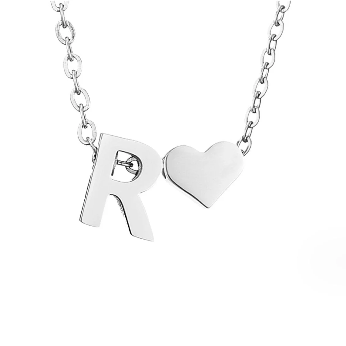Forever Love & Letter Silver Necklace - Image 23