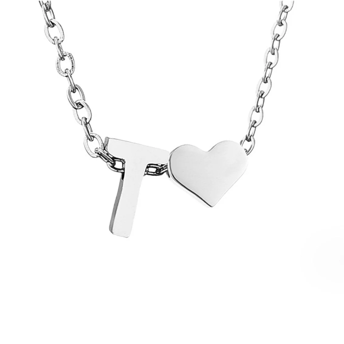 Forever Love & Letter Silver Necklace - Image 25