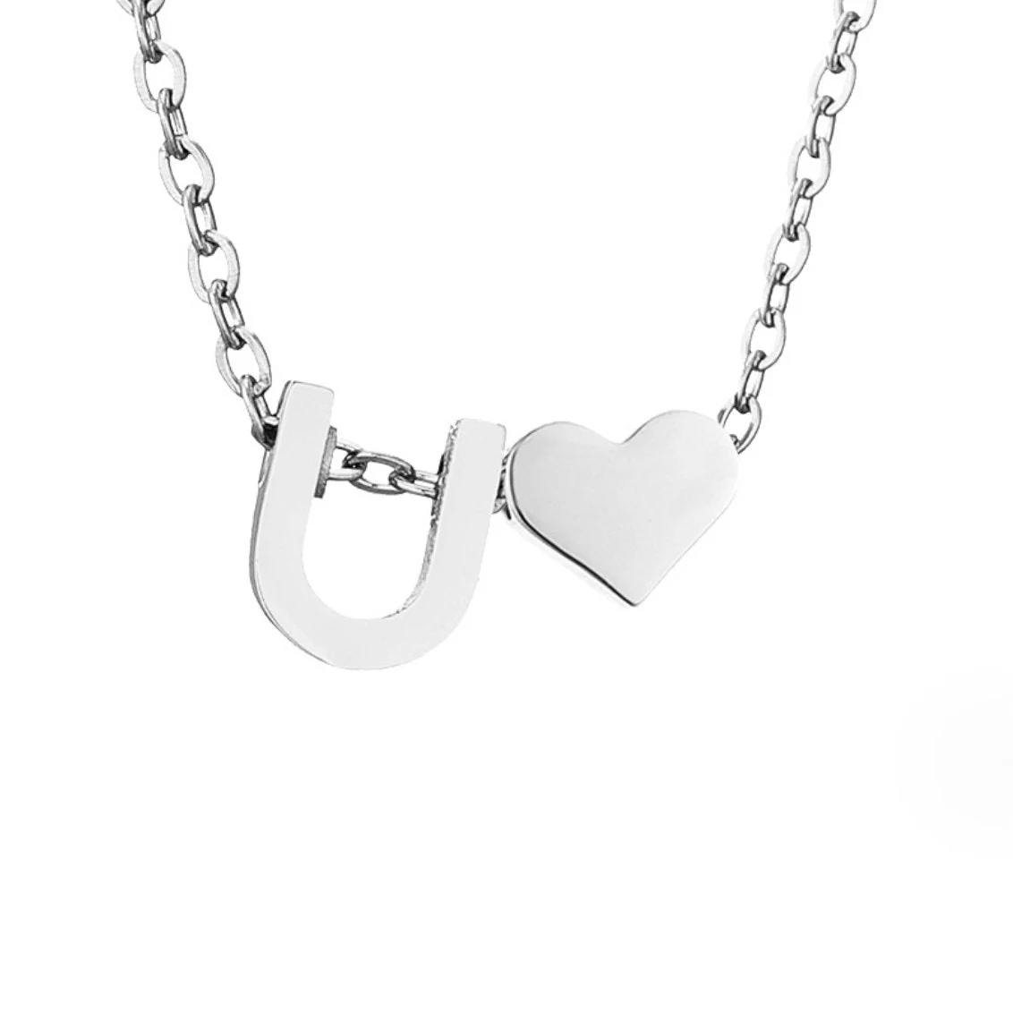 Forever Love & Letter Silver Necklace - Image 26