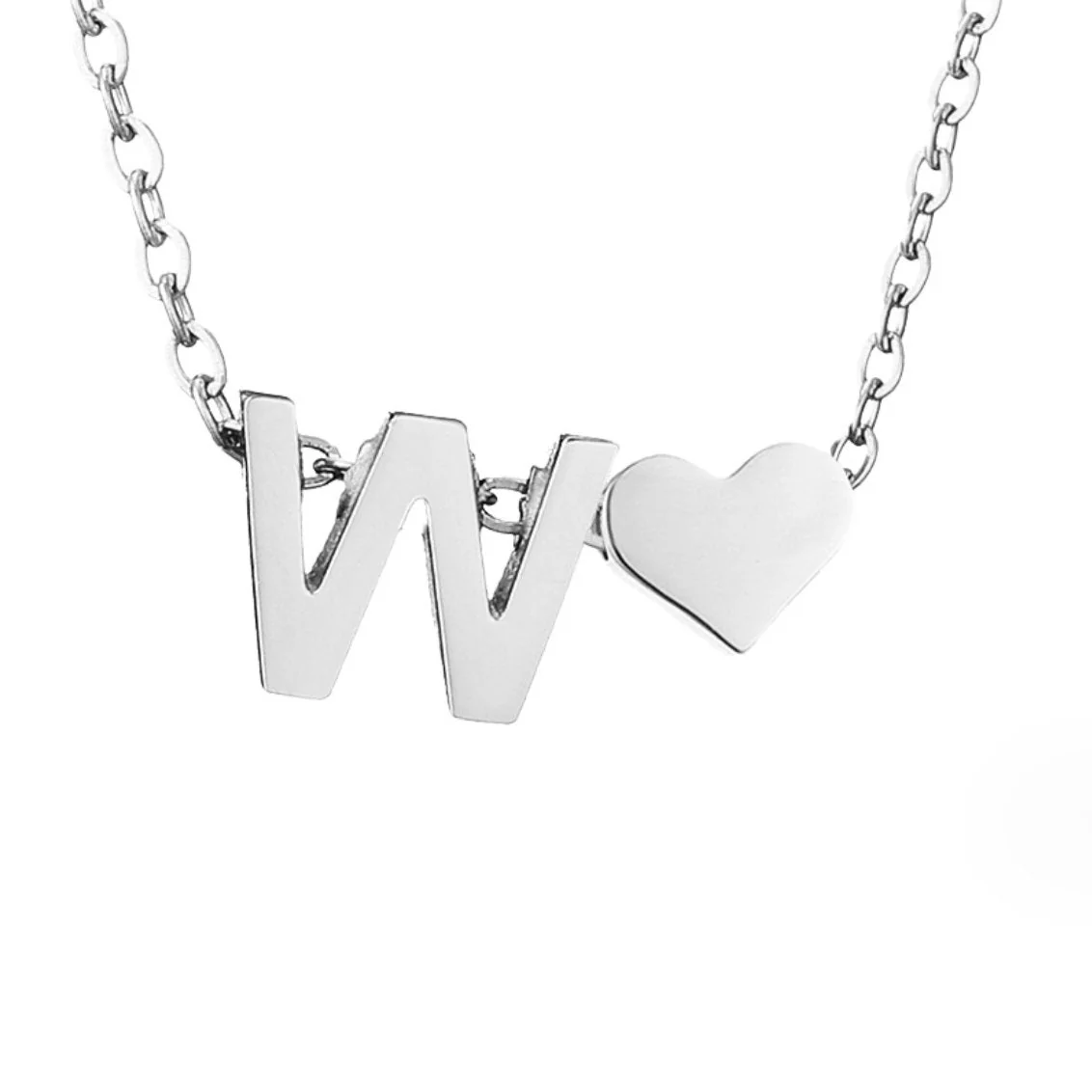 Forever Love & Letter Silver Necklace - Image 28