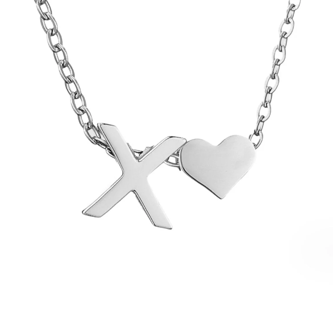 Forever Love & Letter Silver Necklace - Image 29
