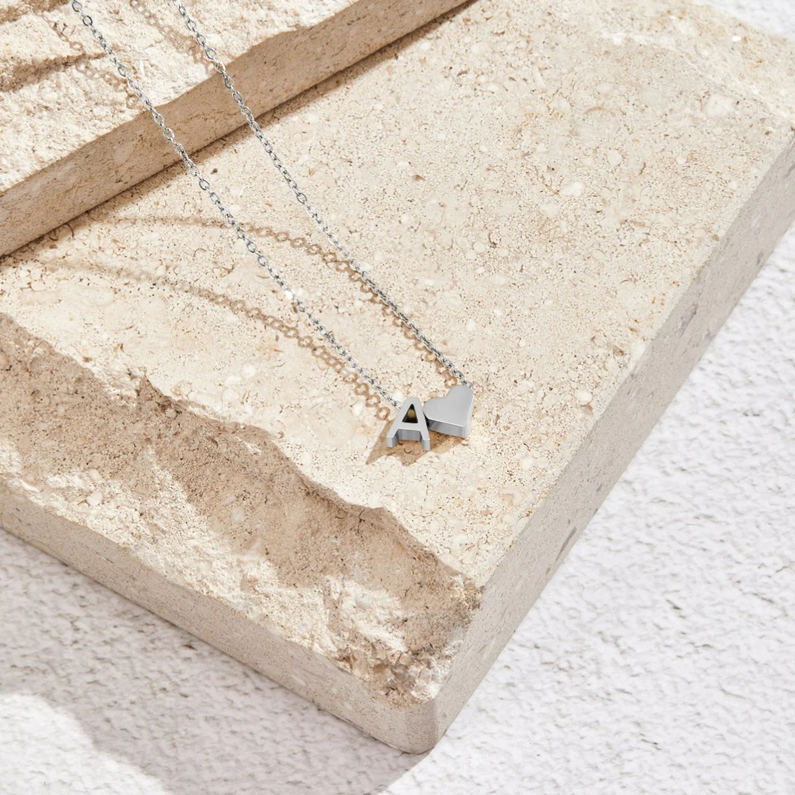 Forever Love & Letter Silver Necklace - Image 3