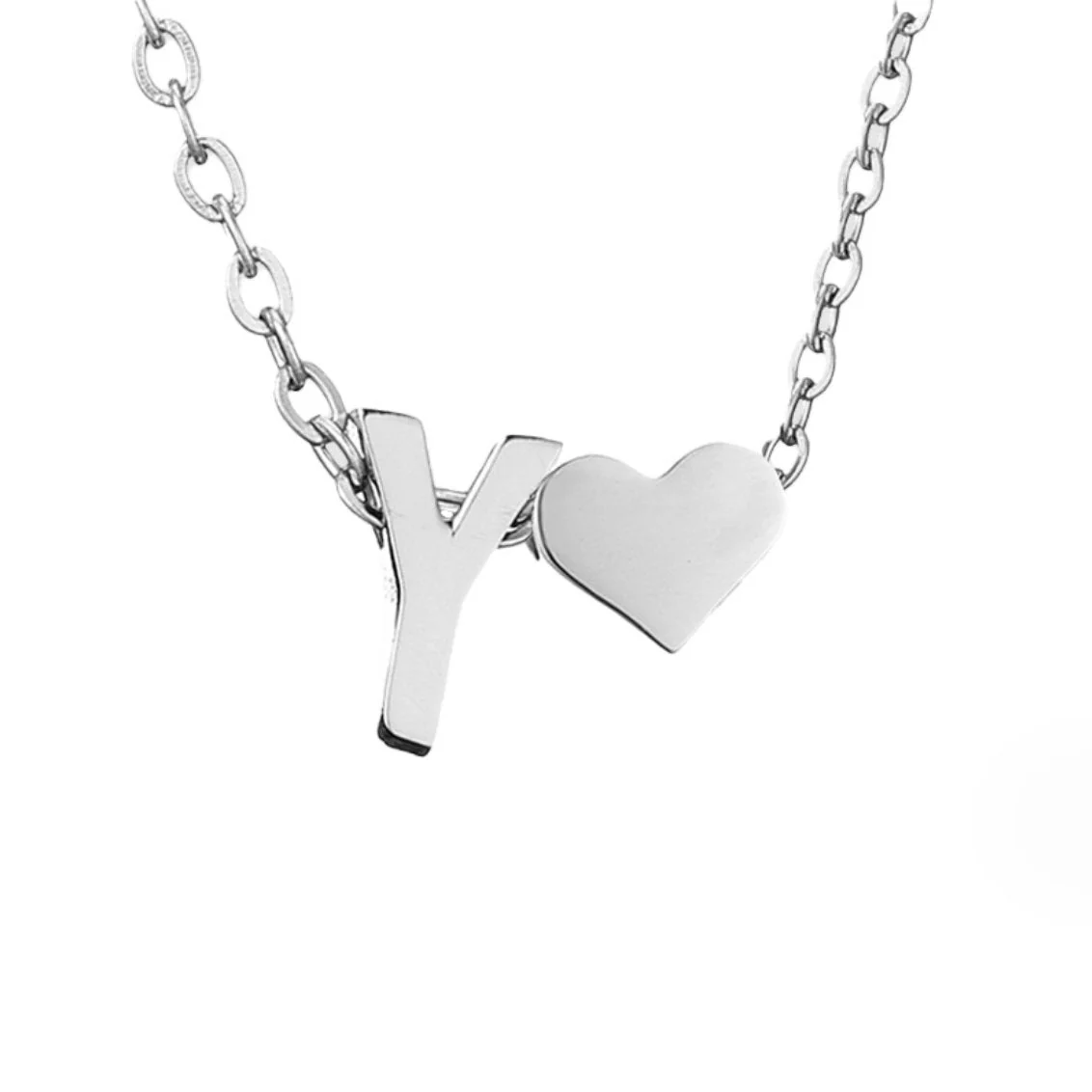 Forever Love & Letter Silver Necklace - Image 30