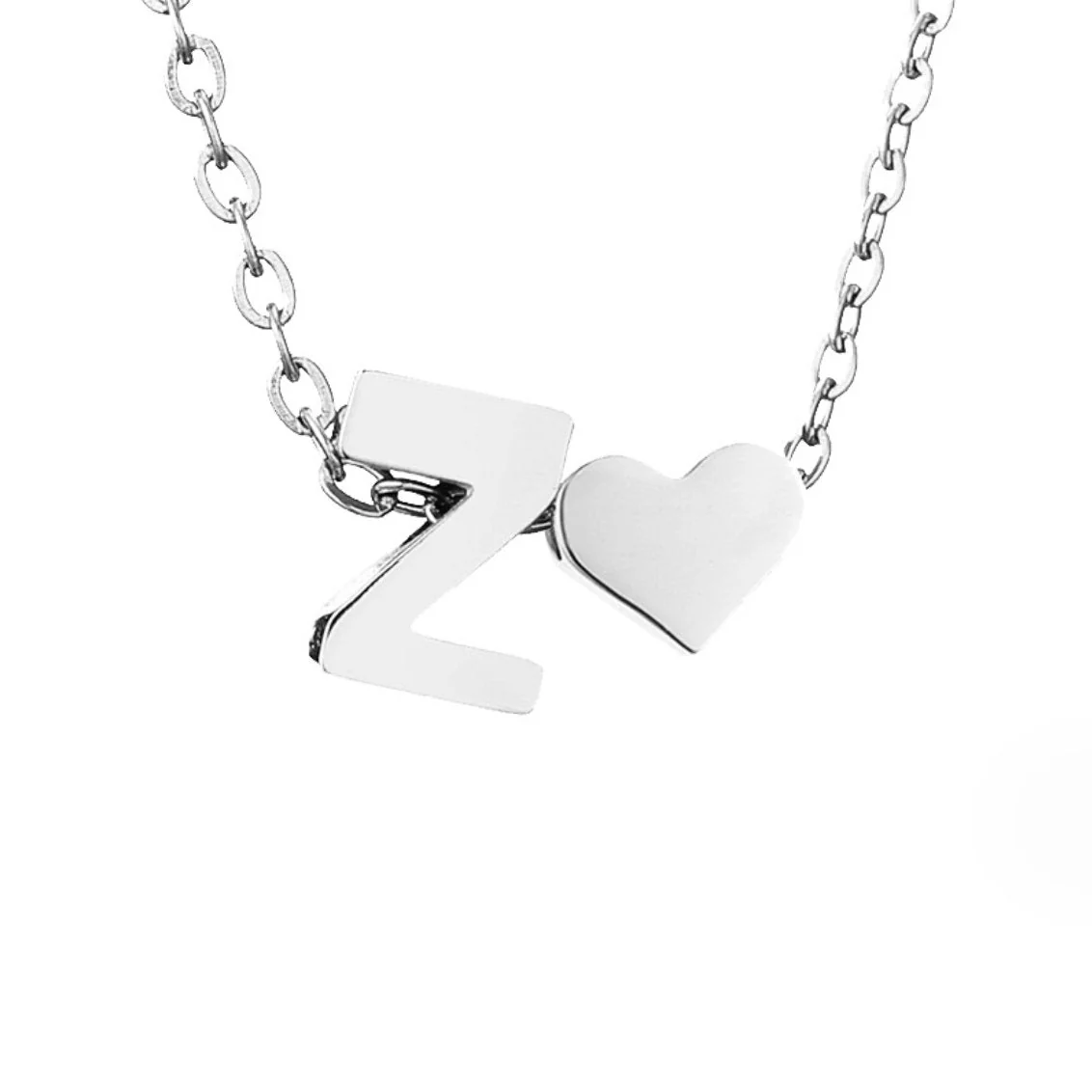 Forever Love & Letter Silver Necklace - Image 31