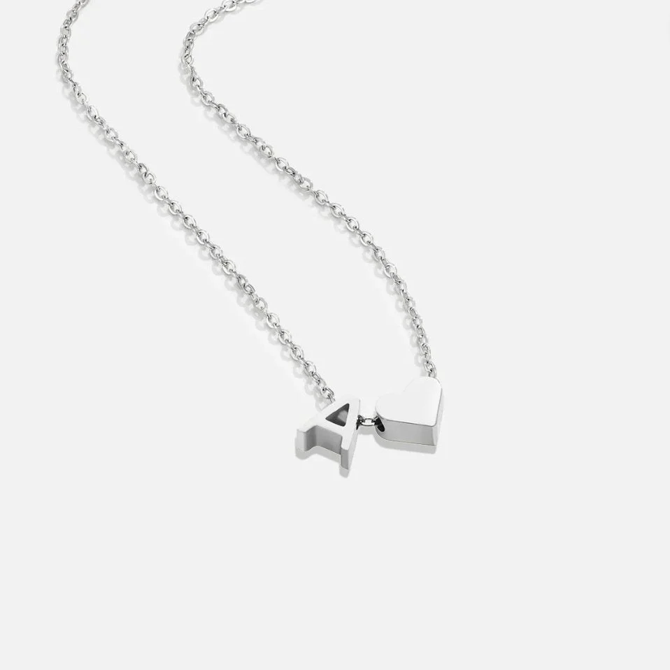 Forever Love & Letter Silver Necklace - Image 4