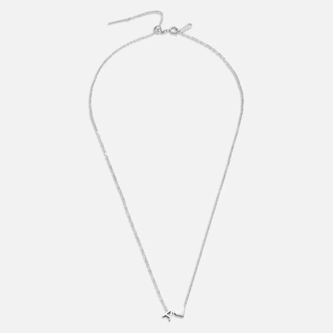 Forever Love & Letter Silver Necklace - Image 5