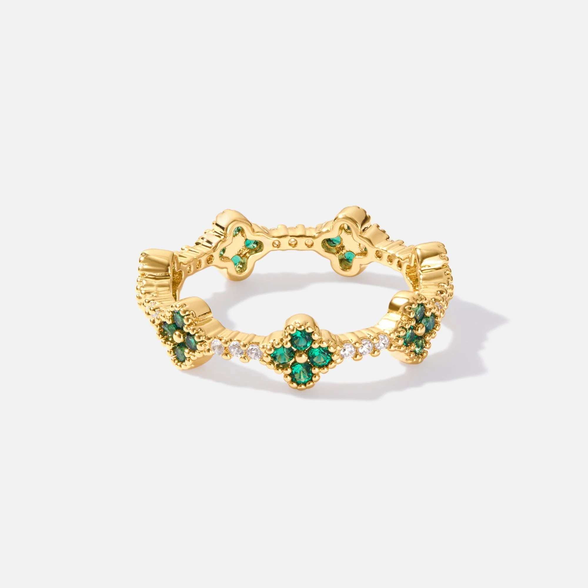 Four Leaf Clover Crystal Ring - Image 3