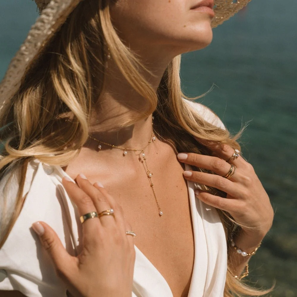 Lariat Pearl Drop Necklace - Image 3