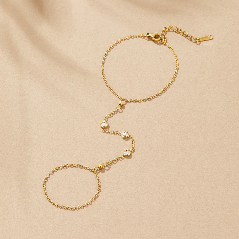 Freya Crystal Hand Chain Bracelet - Image 4