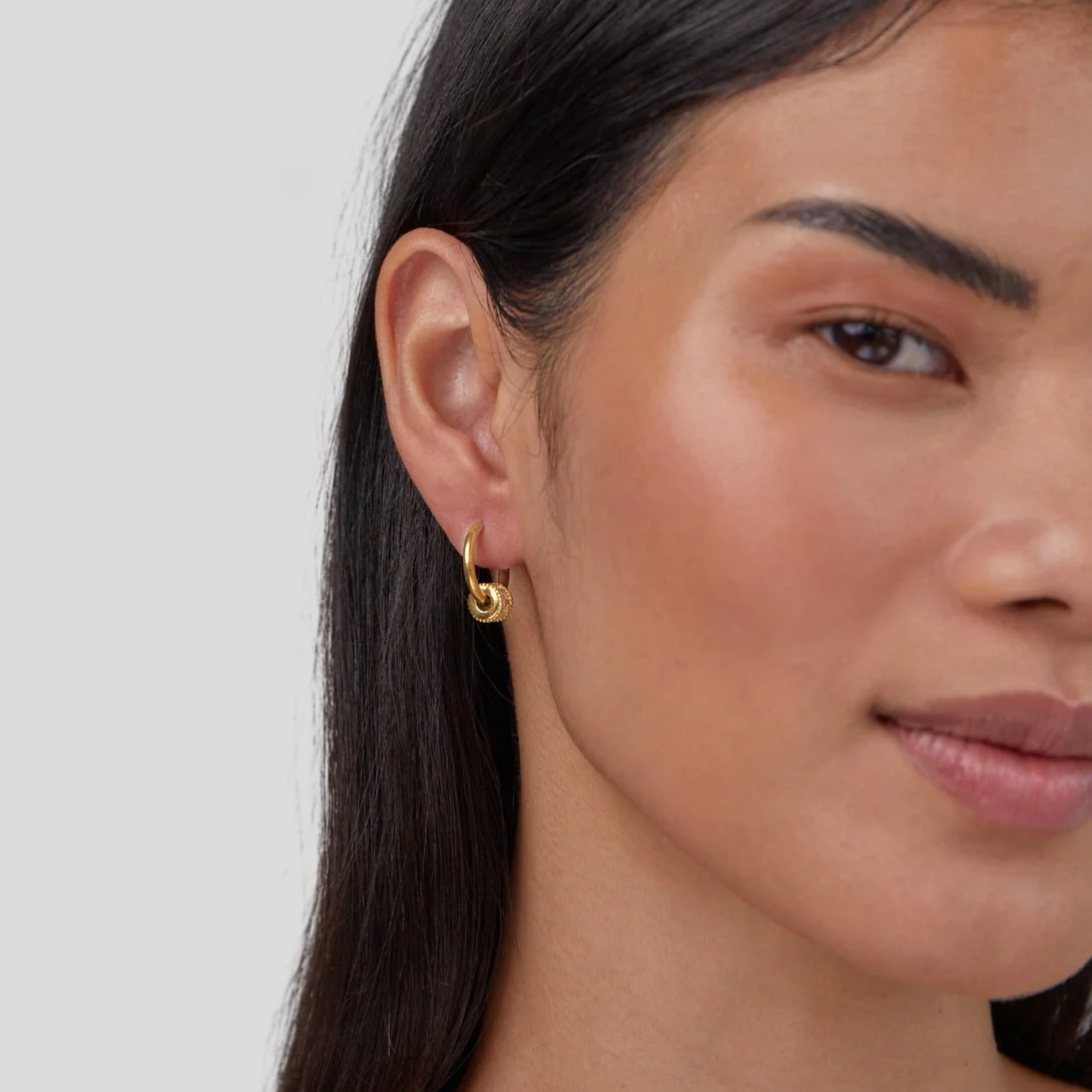 Gigi Crystal 18K Gold Hoop Earrings - Image 3