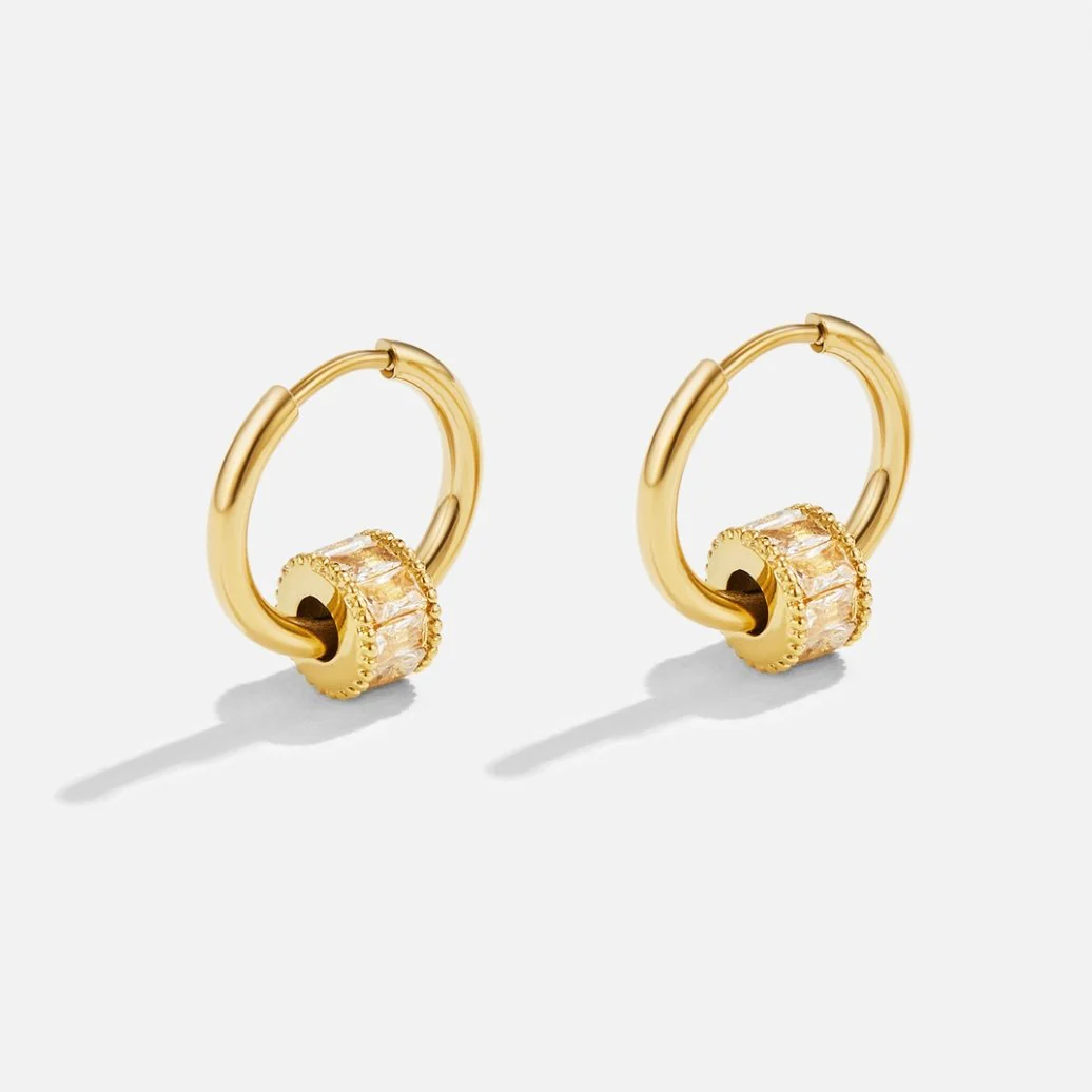 Gigi Crystal 18K Gold Hoop Earrings - Image 4