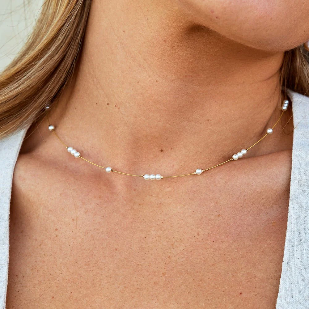 Gigi Pearl Choker Necklace - Image 2