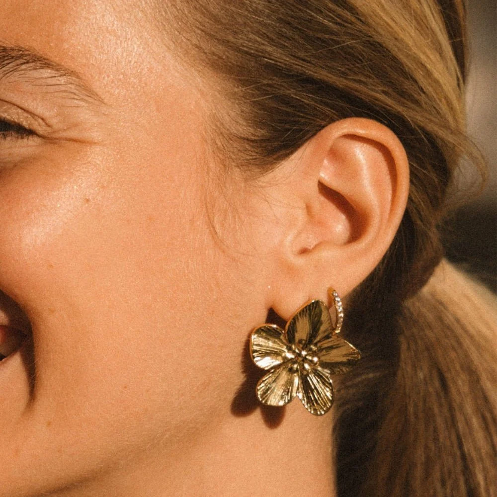 Gold Blossom Earrings - Image 2