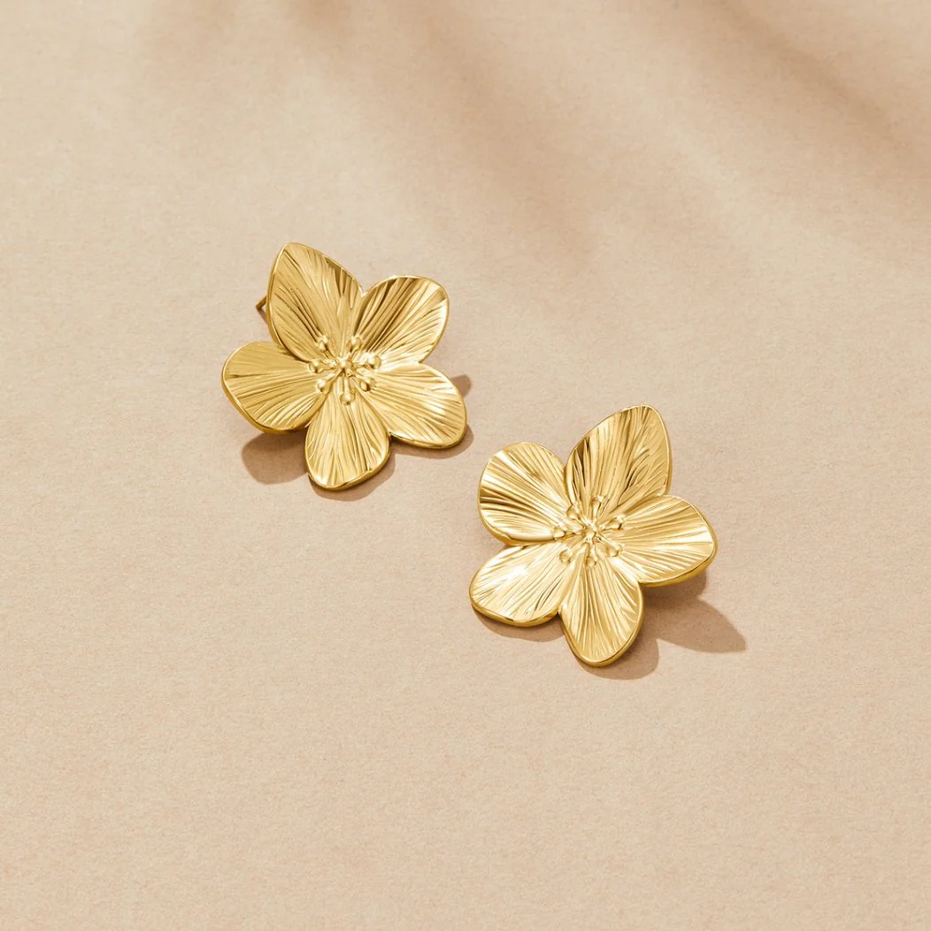 Gold Blossom Earrings - Image 3