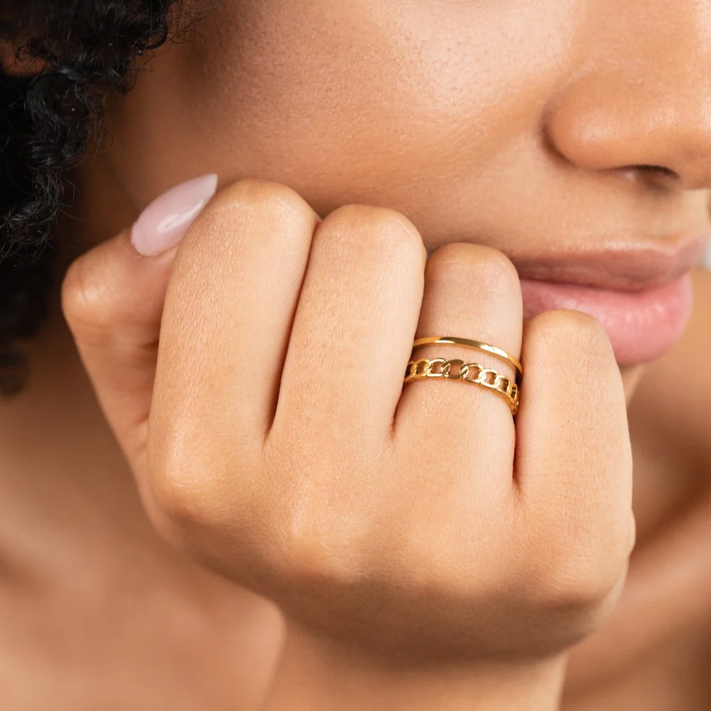 Gold Chain Layered Ring - Image 2