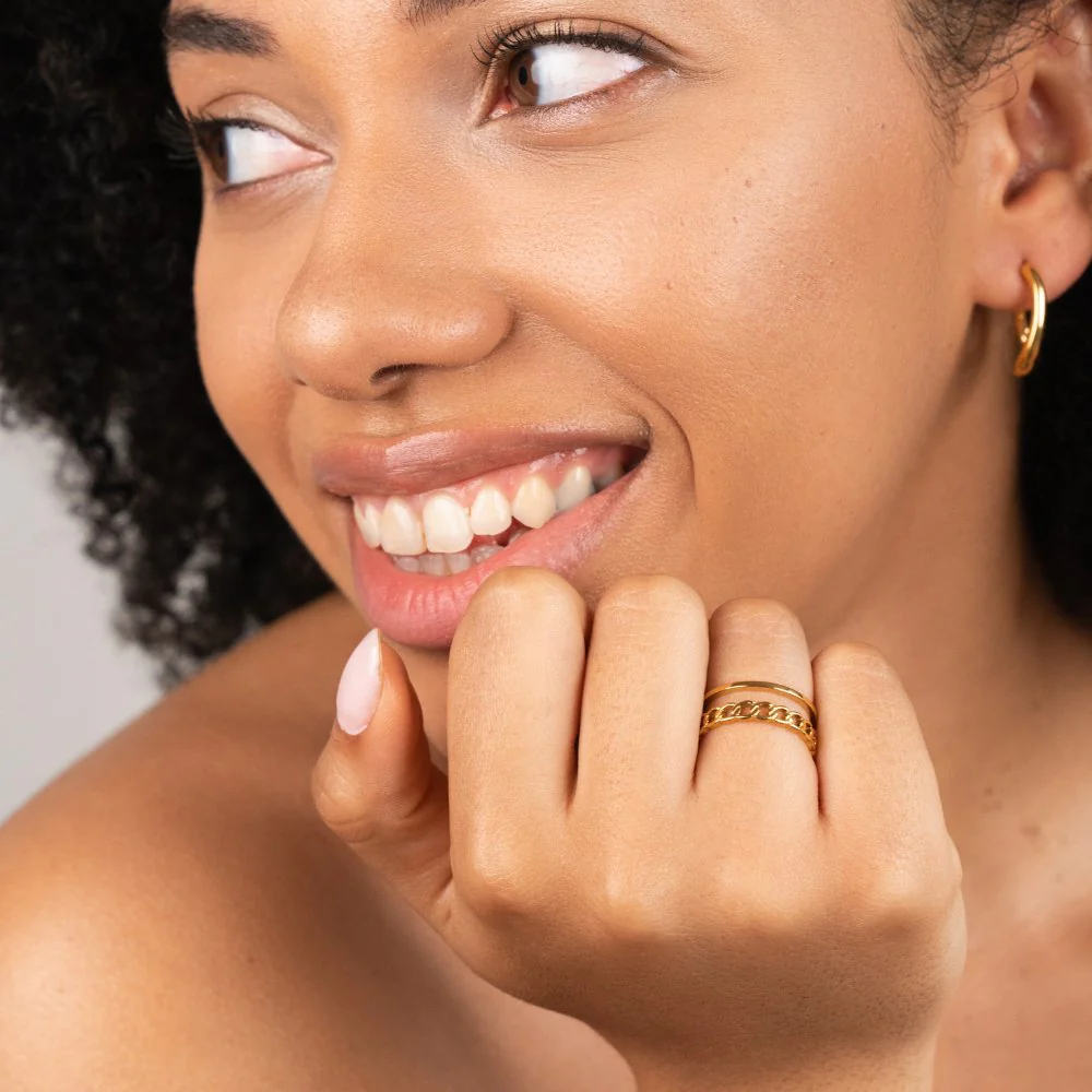 Gold Chain Layered Ring - Image 3