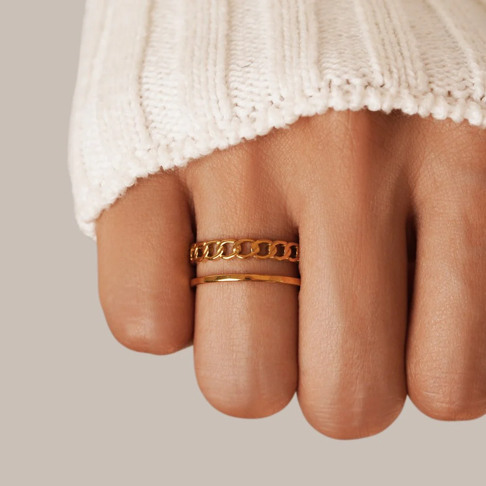 Gold Chain Layered Ring - Image 5