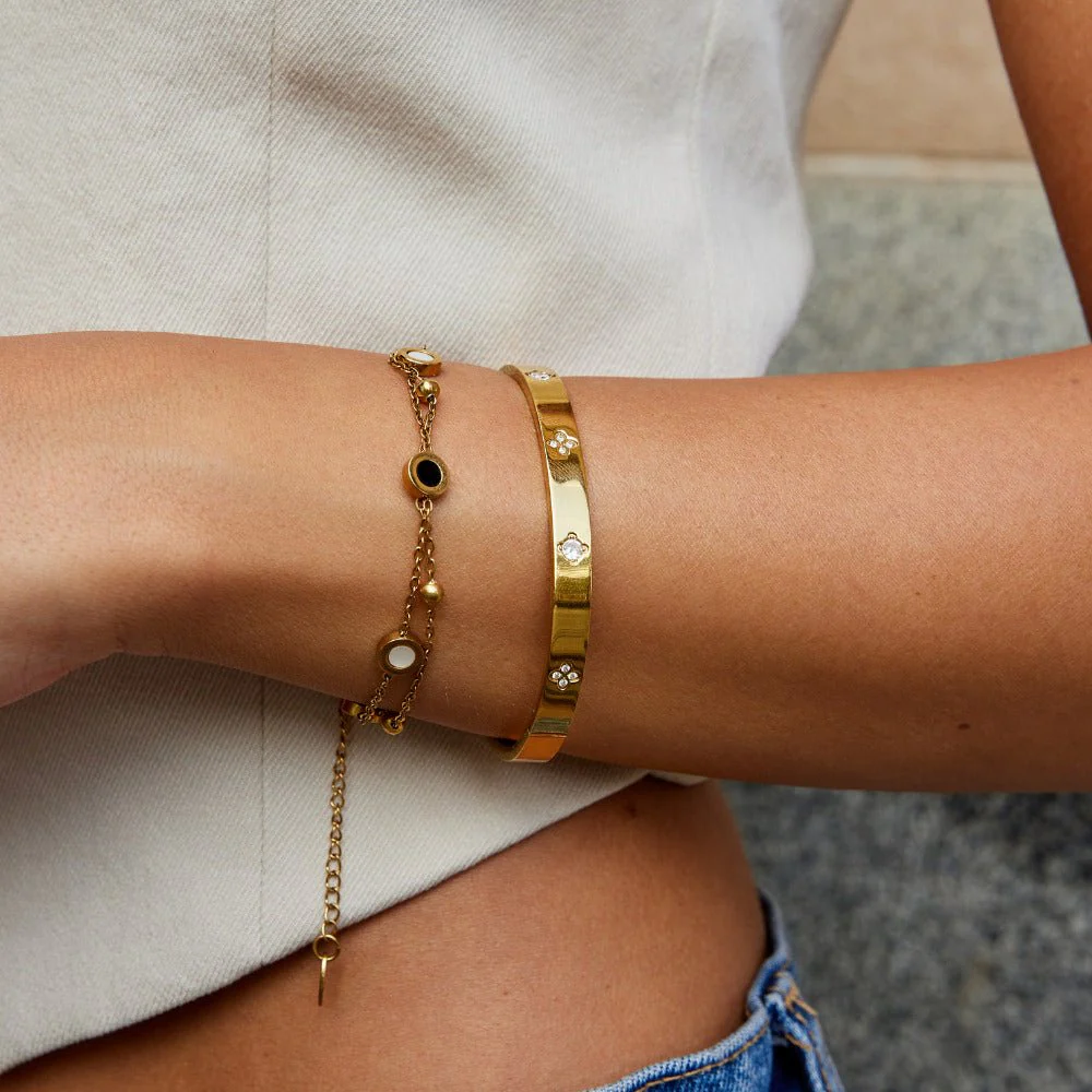 Gold Clover Bangle - Image 2