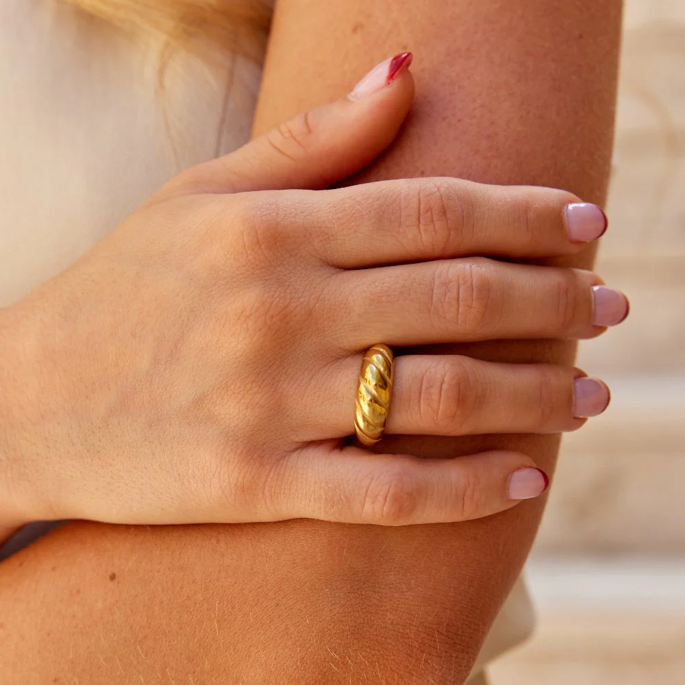 Gold Croissant Ring - Image 2