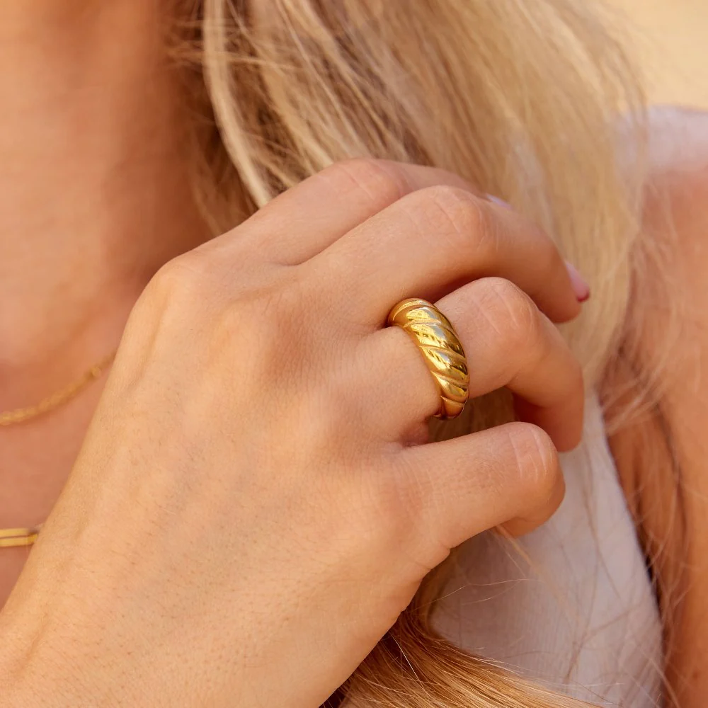 Gold Croissant Ring - Image 3