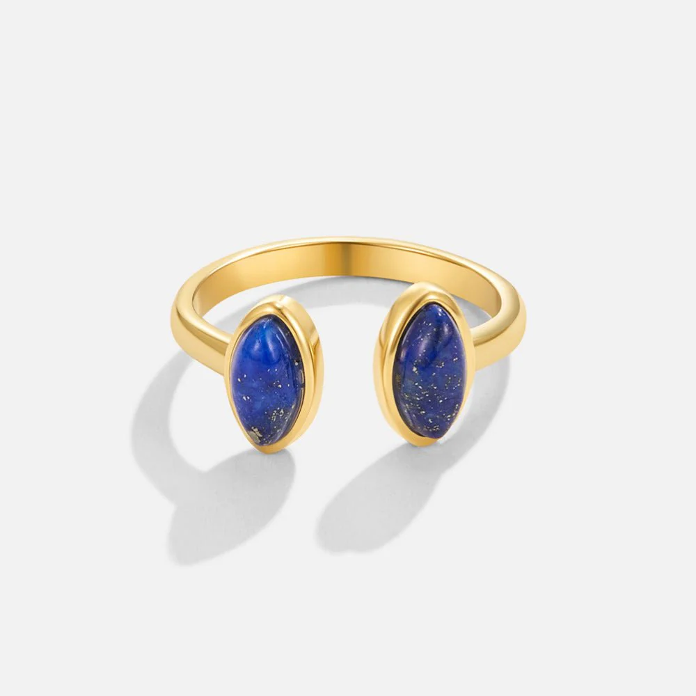Gold Lapis Lazuli Wrap Ring - Image 3