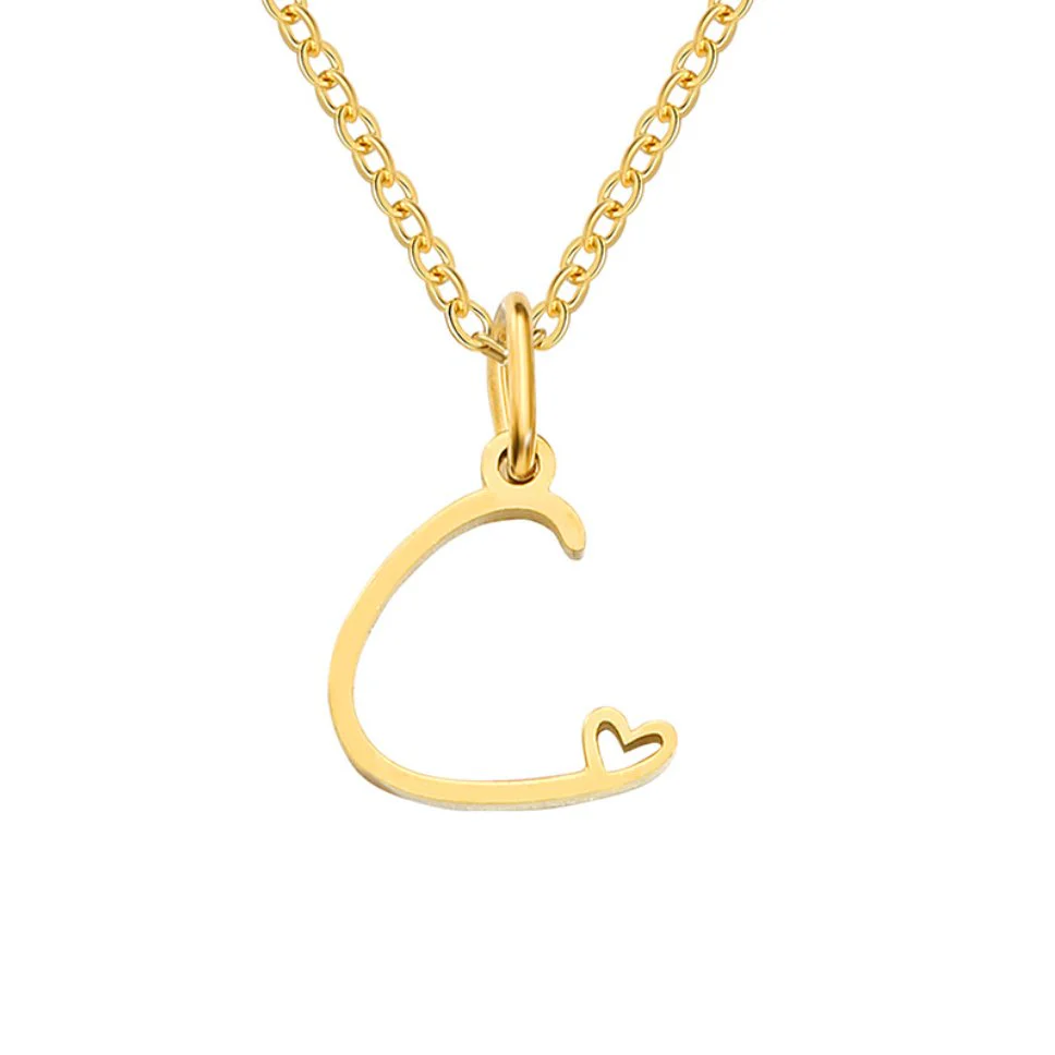 Gold Letter Heart Necklace - Image 10