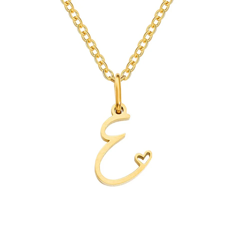Gold Letter Heart Necklace - Image 12