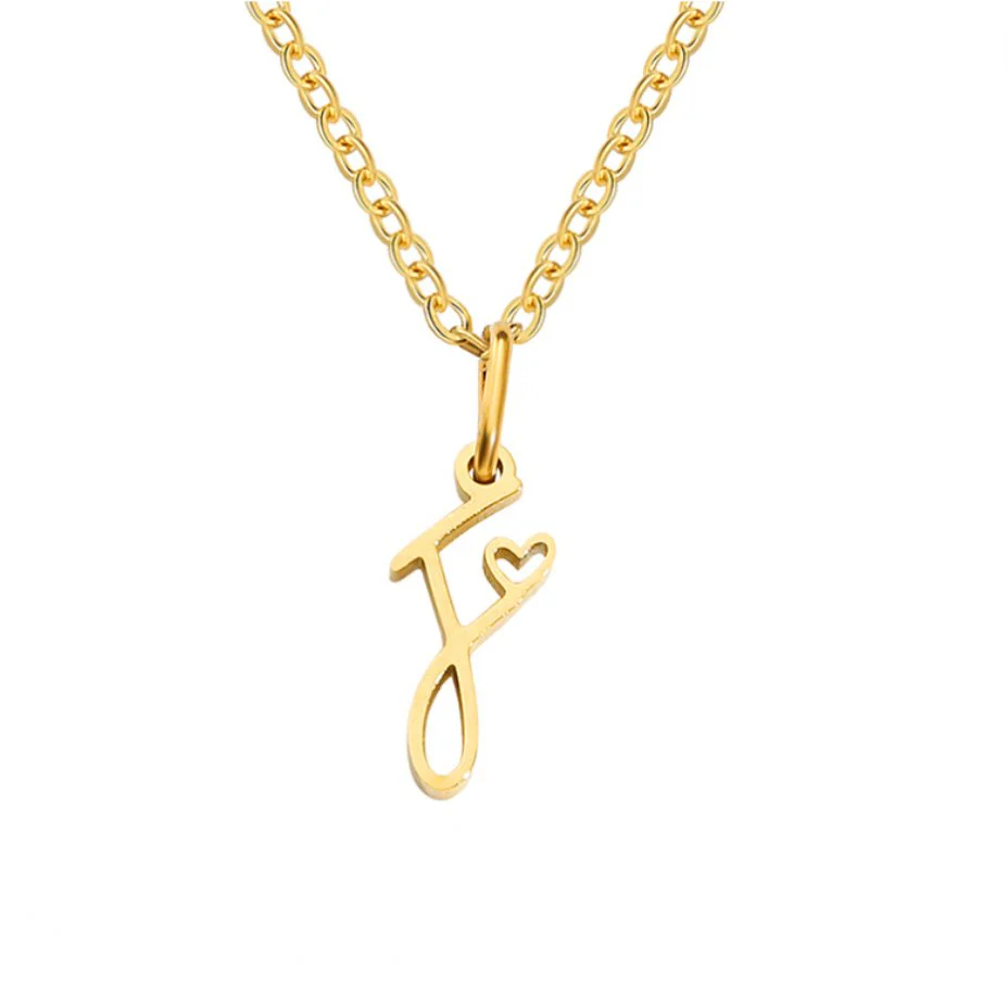 Gold Letter Heart Necklace - Image 13