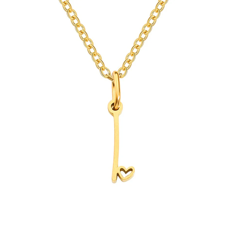 Gold Letter Heart Necklace - Image 16