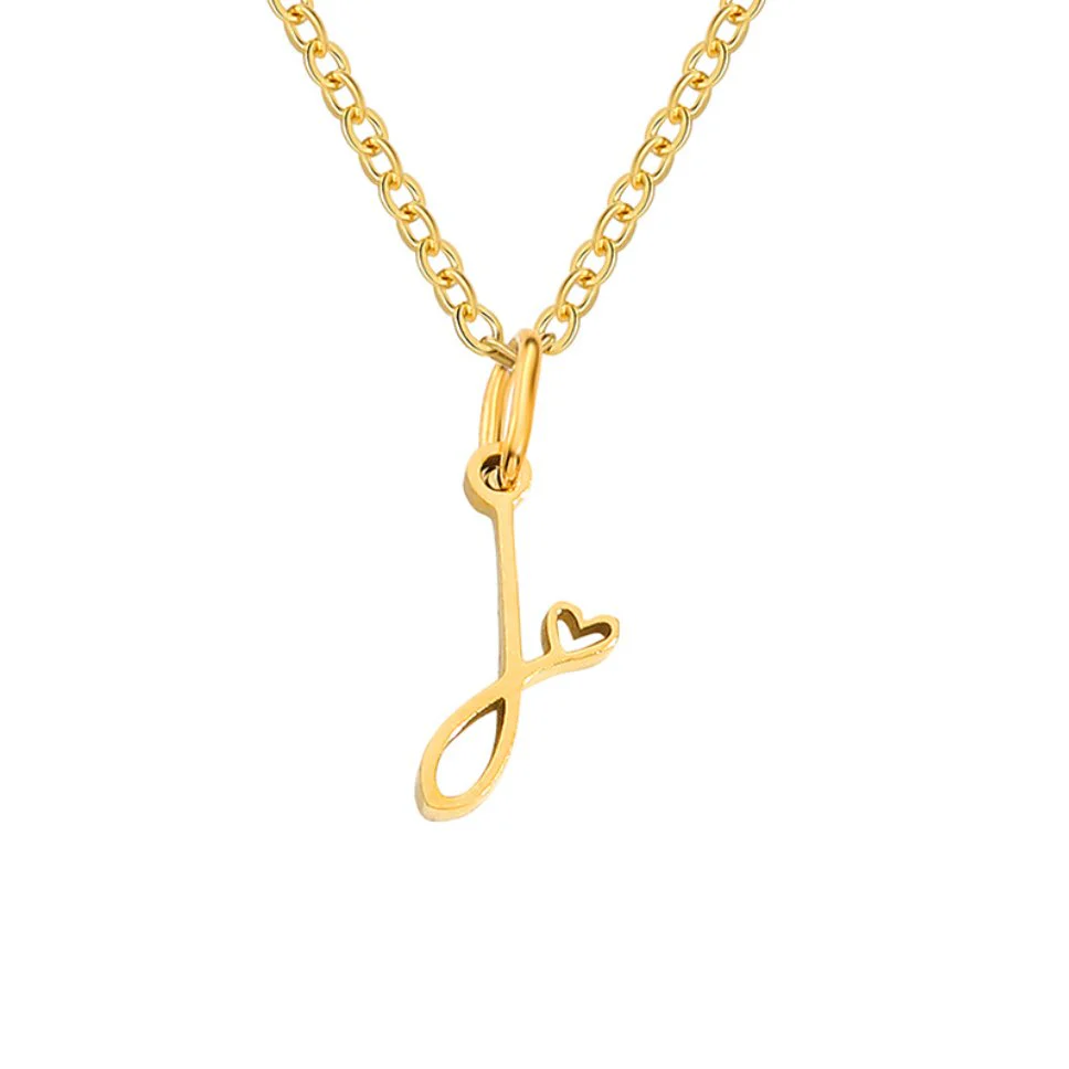 Gold Letter Heart Necklace - Image 17