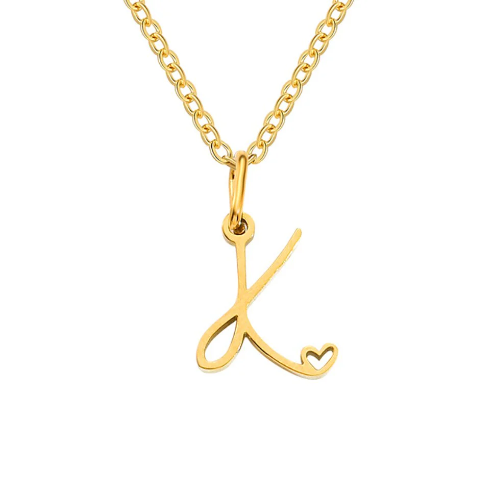 Gold Letter Heart Necklace - Image 18