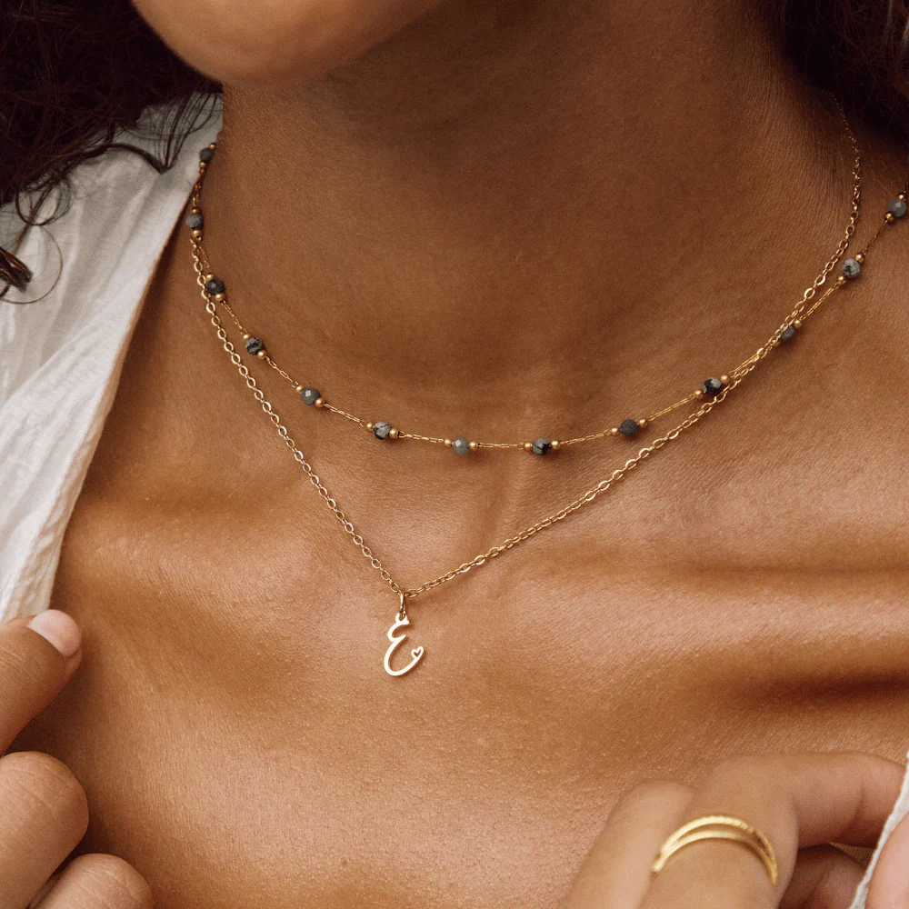 Gold Letter Heart Necklace - Image 2