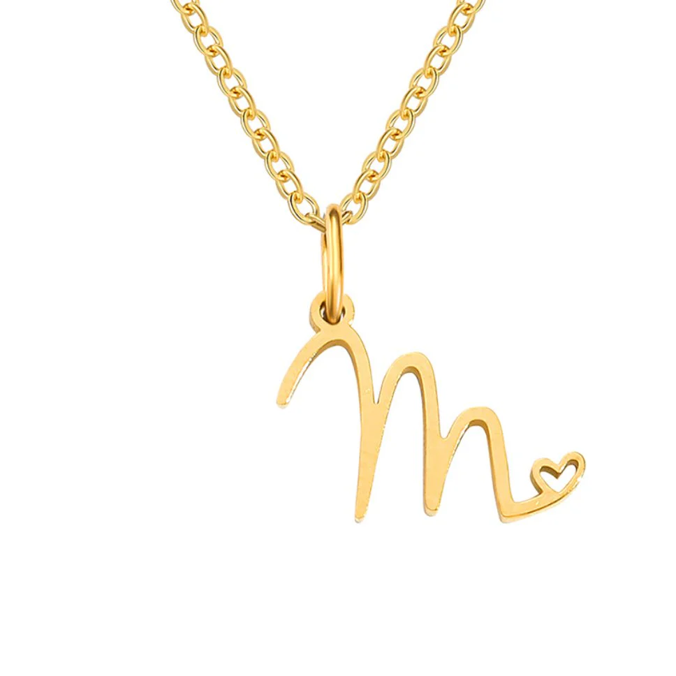 Gold Letter Heart Necklace - Image 20