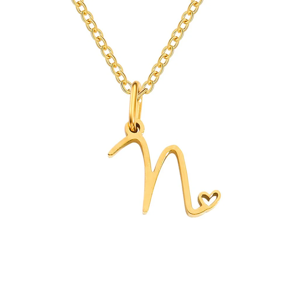 Gold Letter Heart Necklace - Image 21