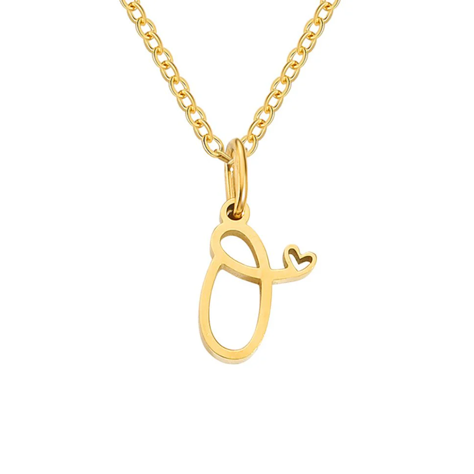 Gold Letter Heart Necklace - Image 22