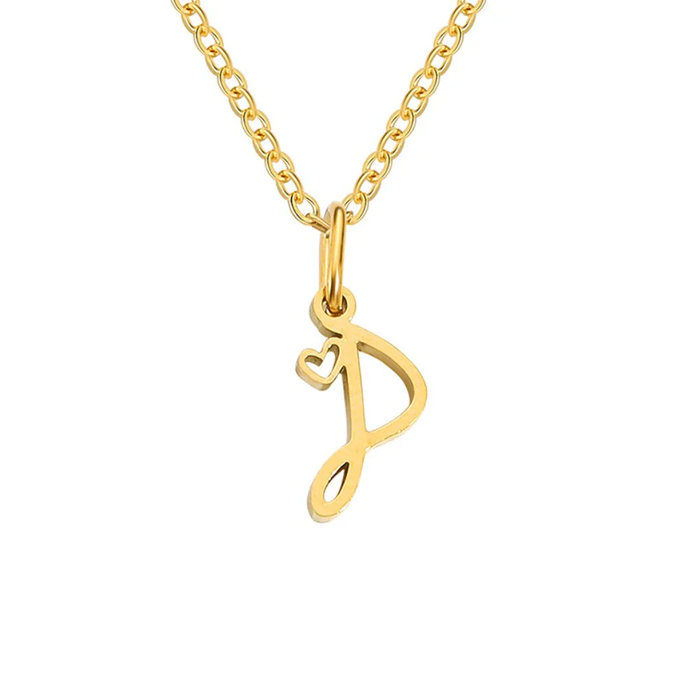 Gold Letter Heart Necklace - Image 23