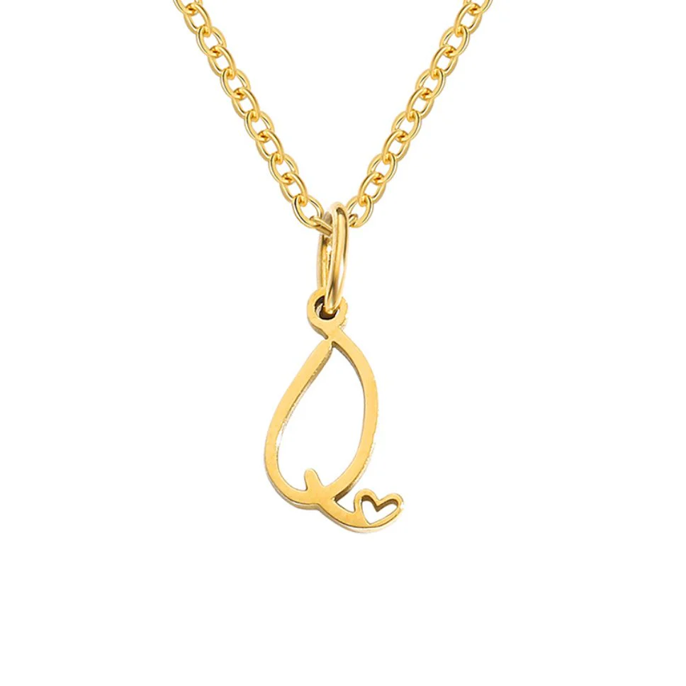 Gold Letter Heart Necklace - Image 24