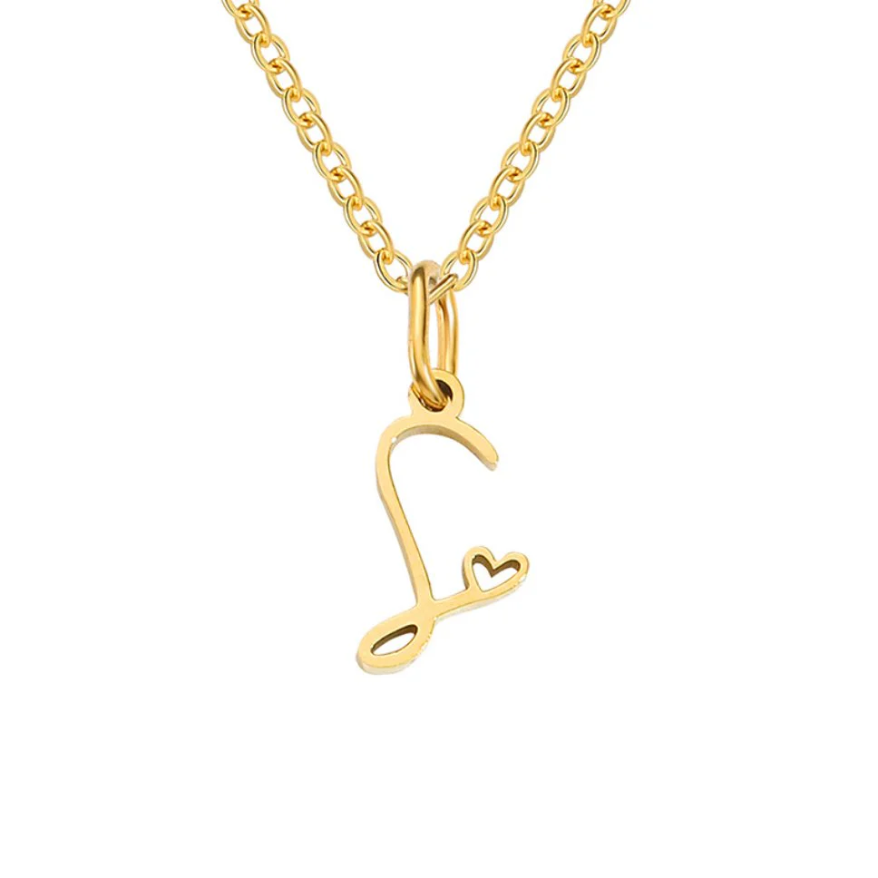 Gold Letter Heart Necklace - Image 26