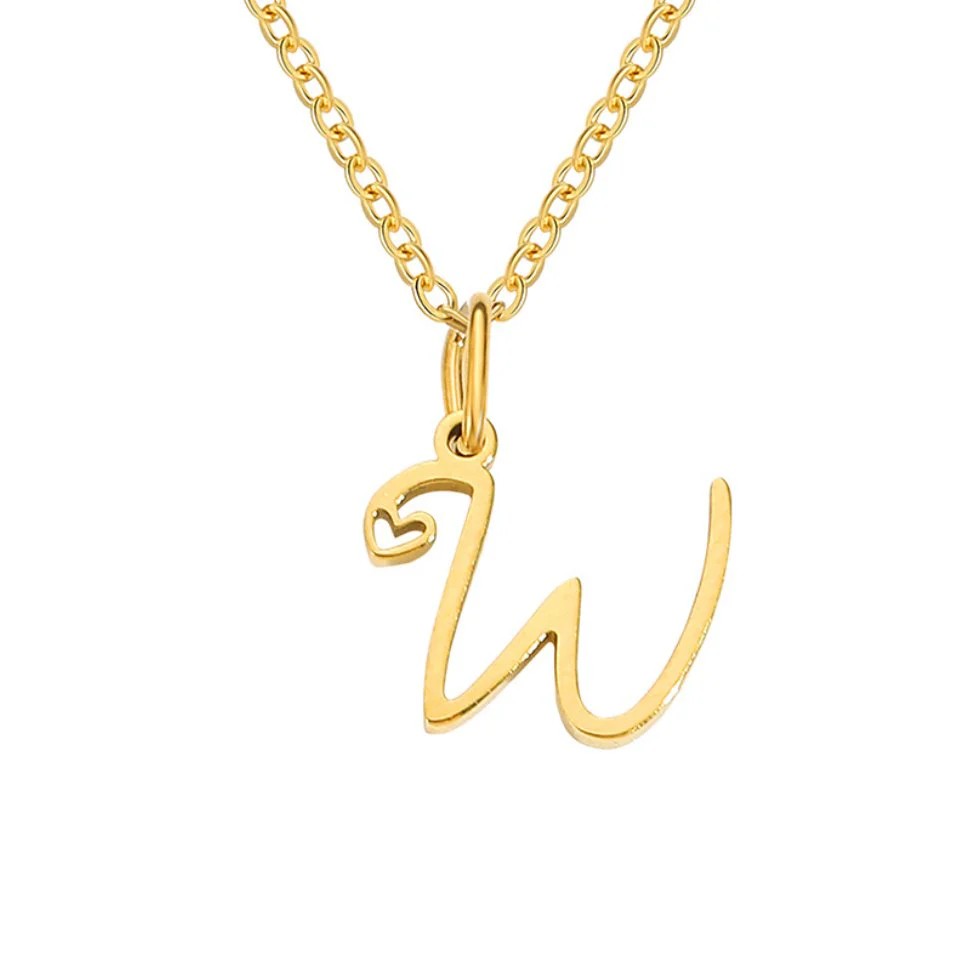 Gold Letter Heart Necklace - Image 30