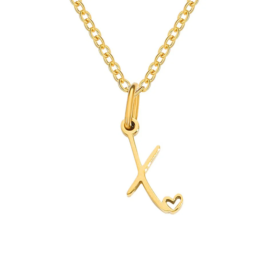 Gold Letter Heart Necklace - Image 31