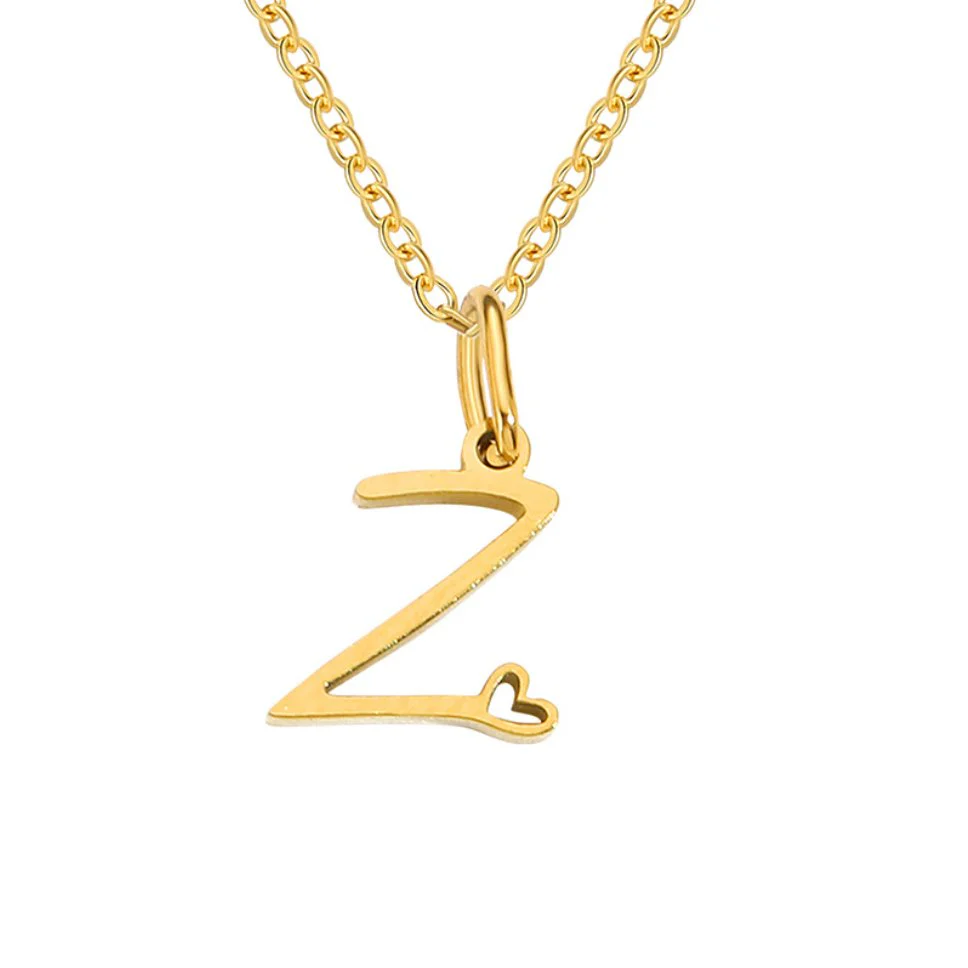 Gold Letter Heart Necklace - Image 33