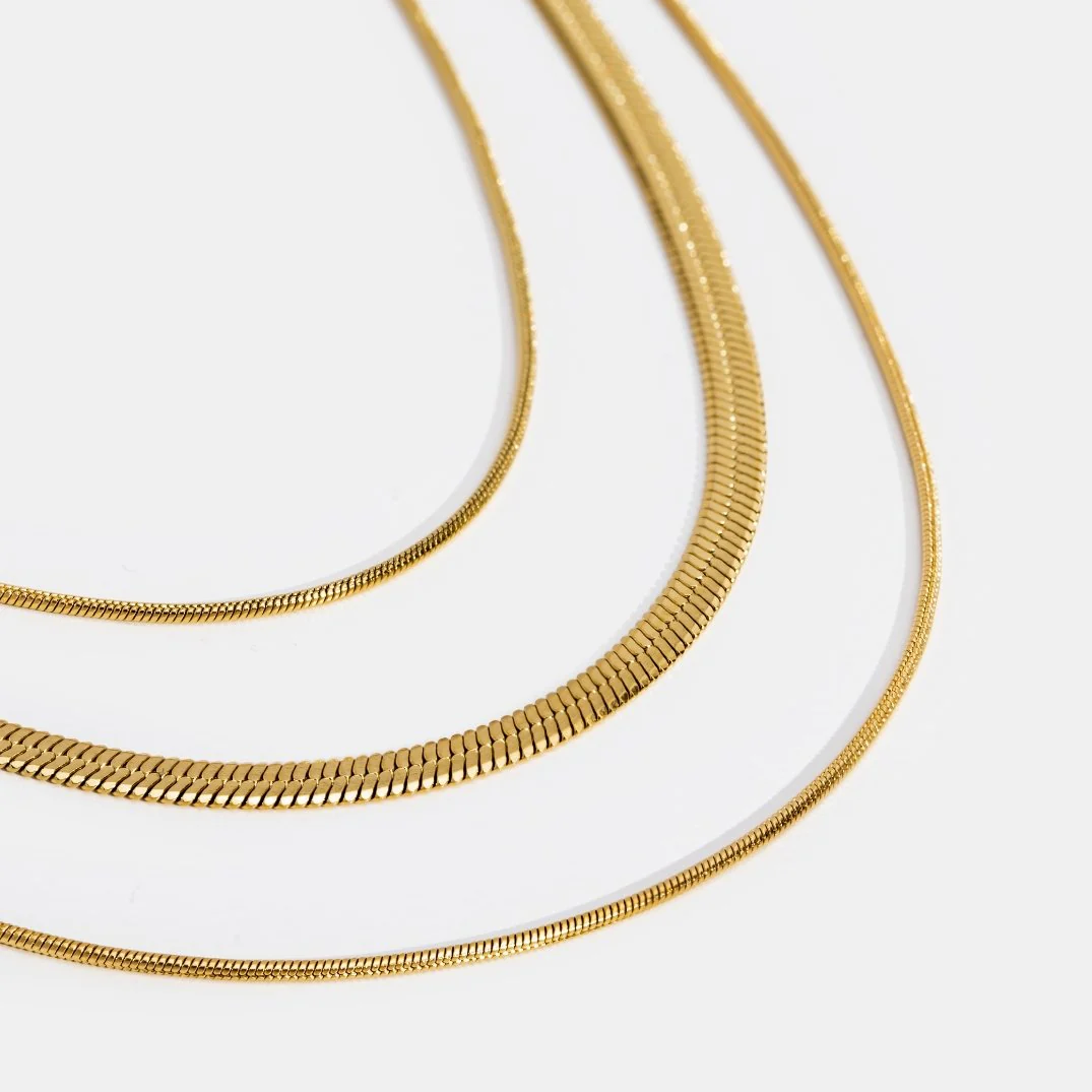 Gold Multi-Layered Chain  Necklace - Image 5