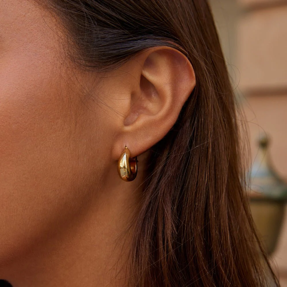 Gold Serenity Hoop Earrings - Image 2