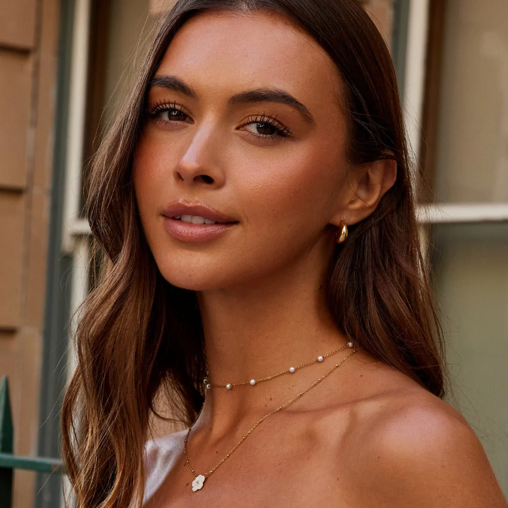 Gold Serenity Hoop Earrings - Image 3