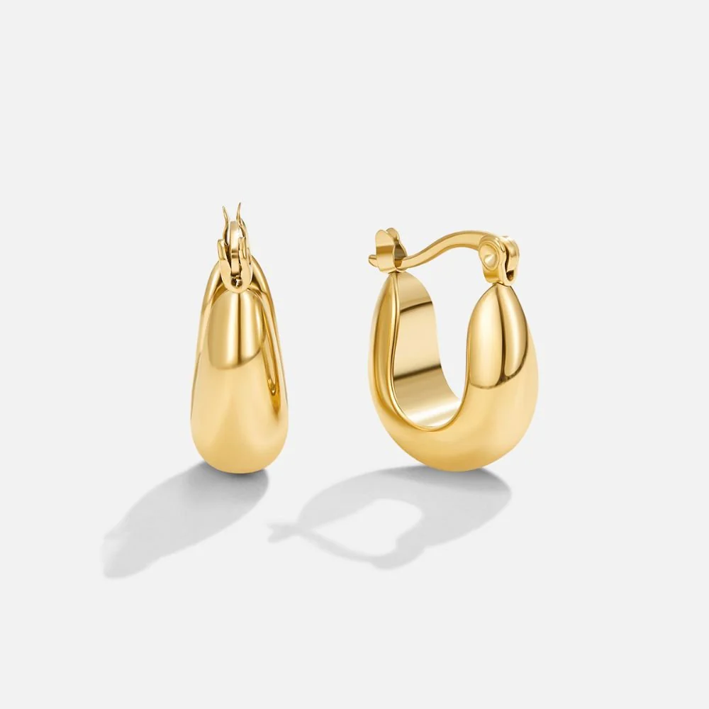 Gold Serenity Hoop Earrings - Image 4